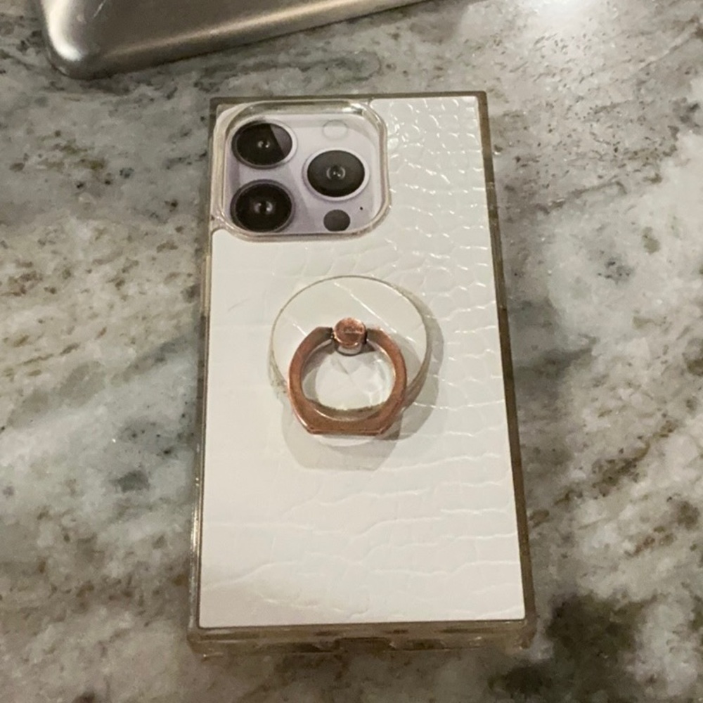 White Sleek Phone Case with Magnetic Closure for iPhone 15pro